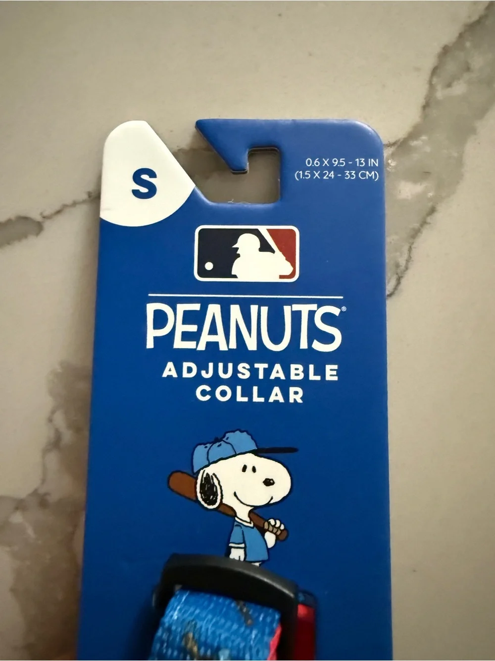 Peanuts Adjustable Collar with Snoopy Prints - Blue & Red NWT